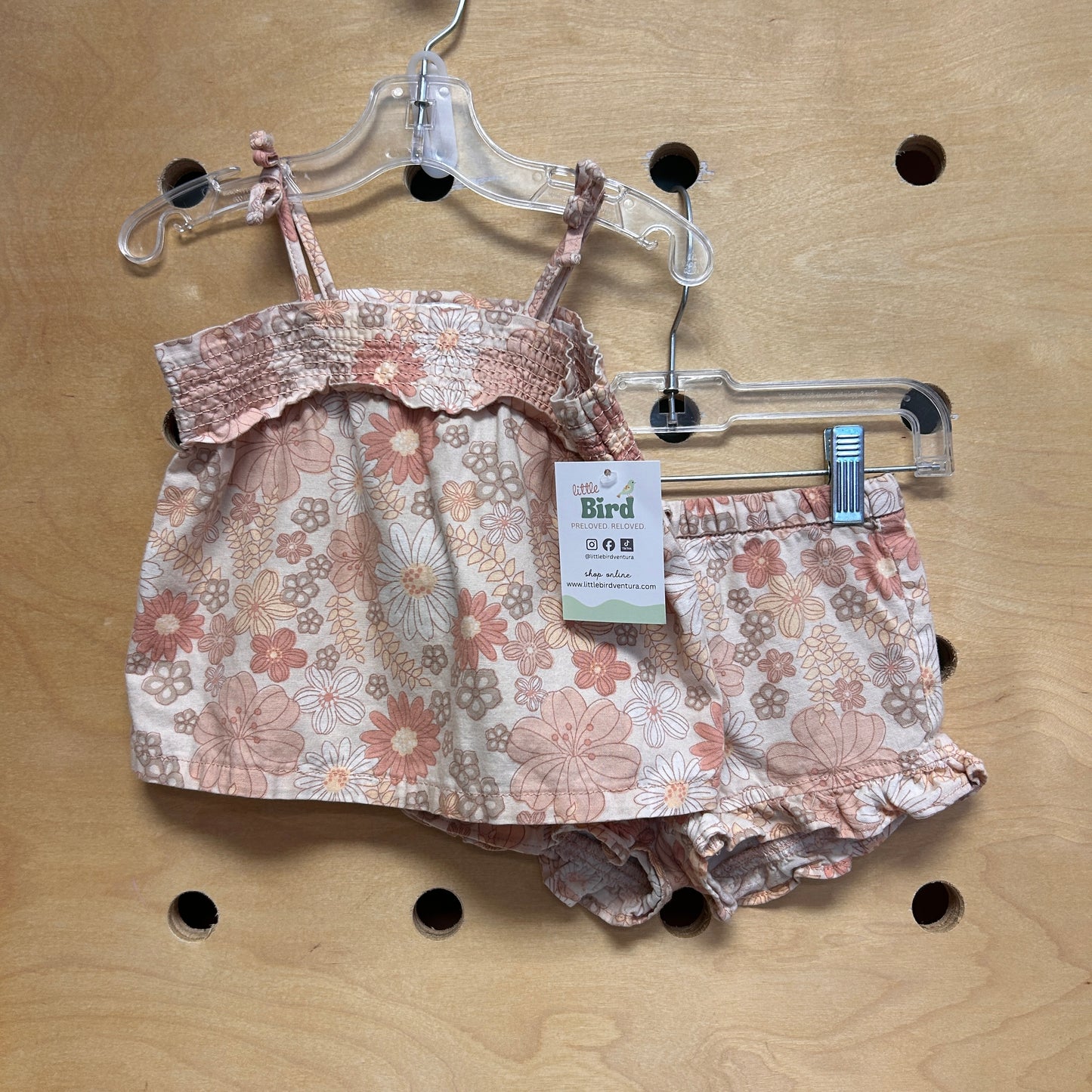 Pink Floral Organic/Linen Blend Outfit