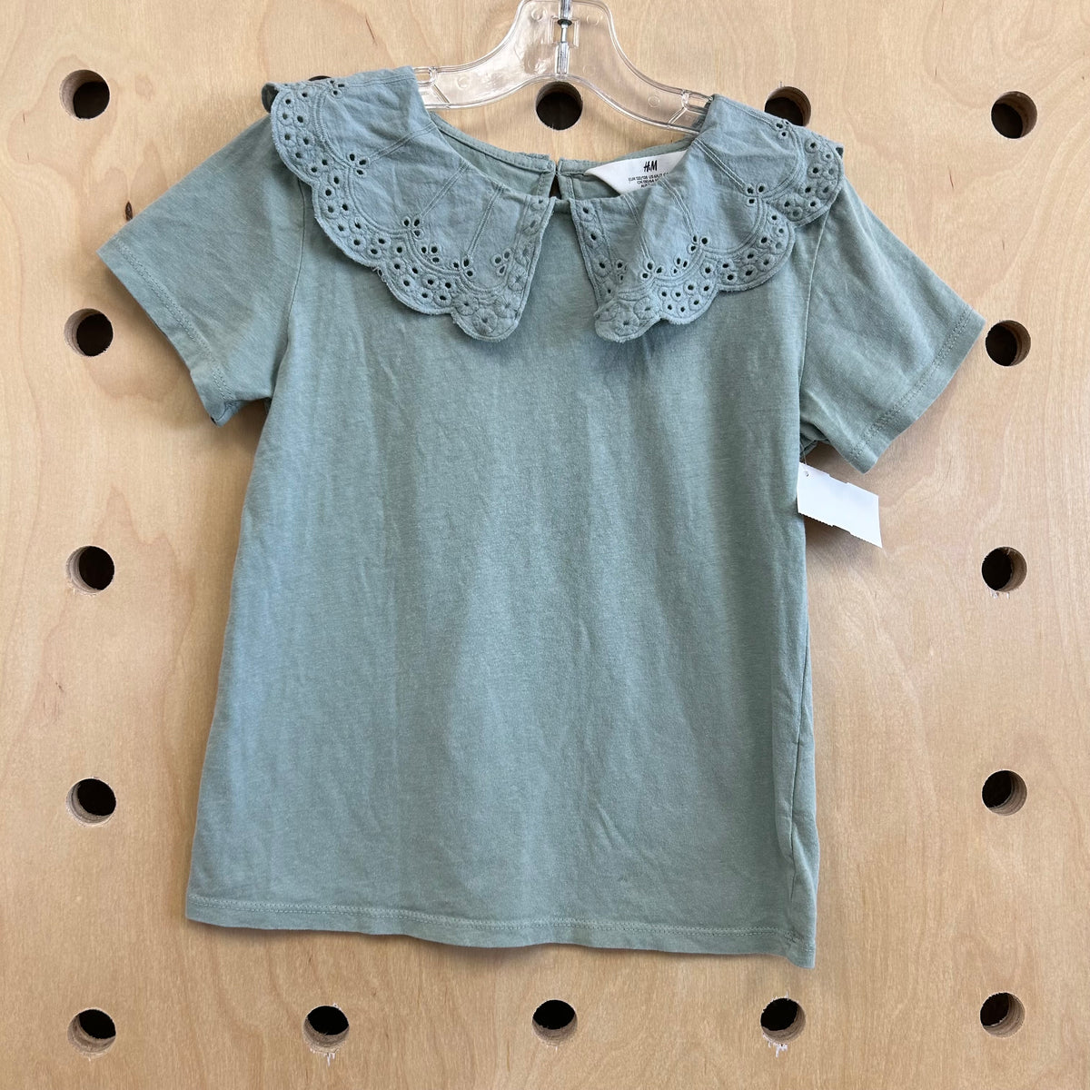 Sage Eyelet Collar Tee