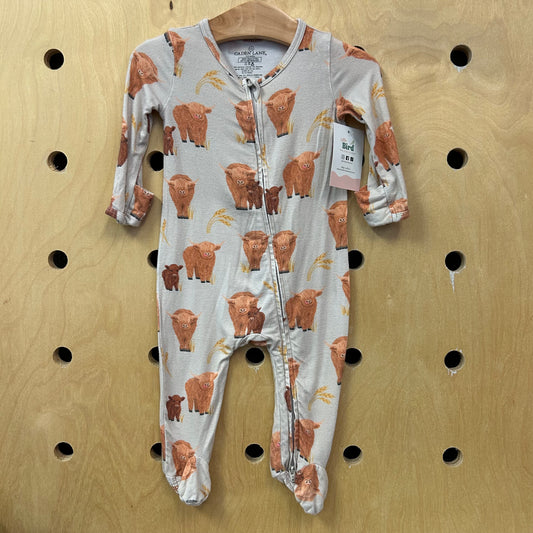 Beige Buffalos Bamboo Footies