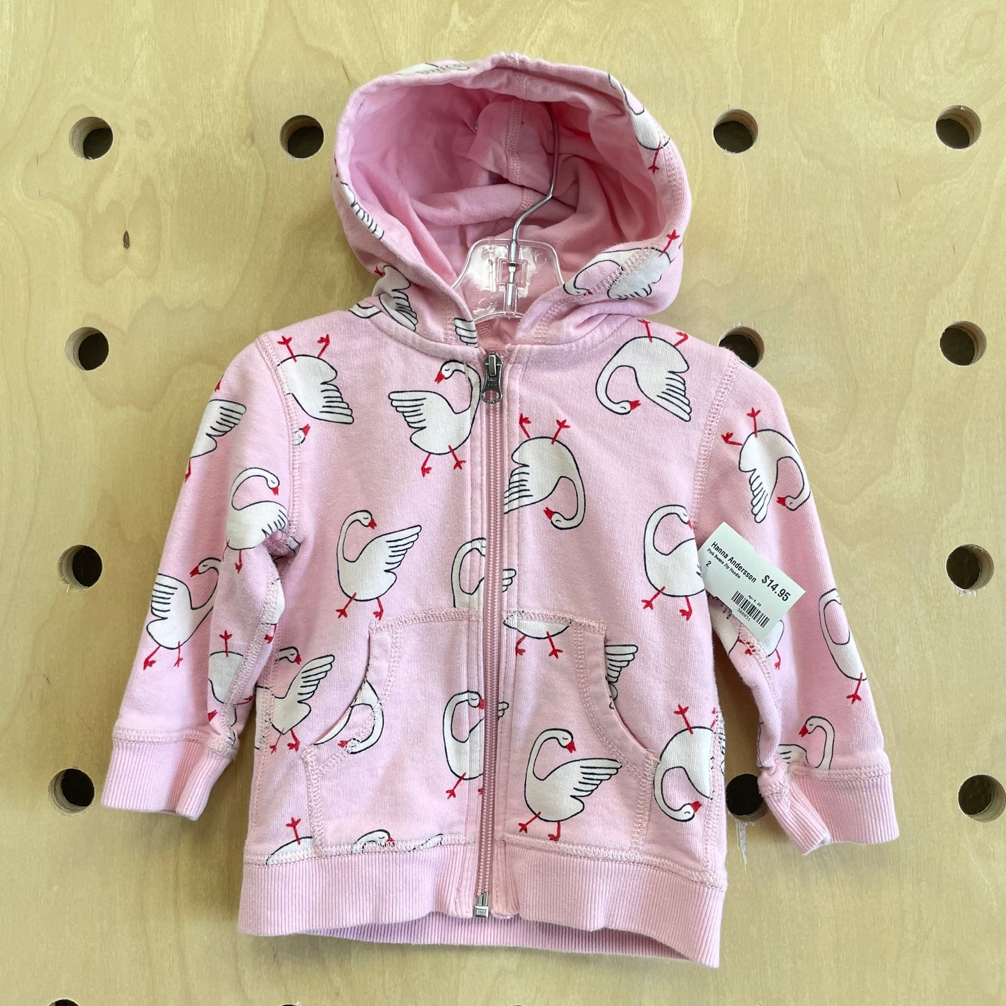Pink Swans Zip Hoodie