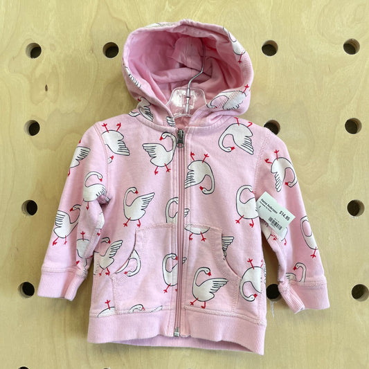 Pink Swans Zip Hoodie