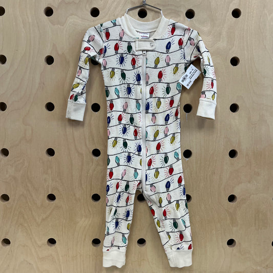 Cream Holiday Lights Pajamas