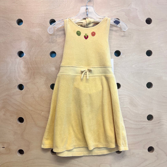 Yellow Terry Fruits Halter Dress