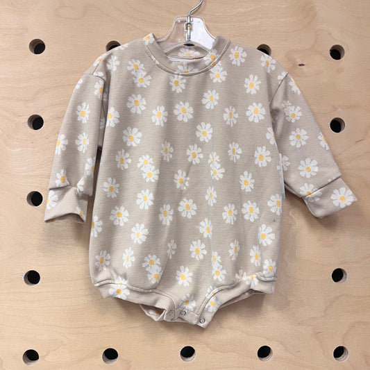 Beige Daisies Romper
