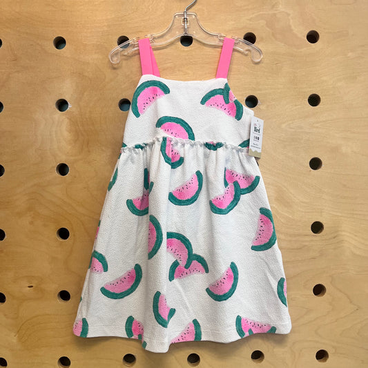 White Watermelons Textured Dress