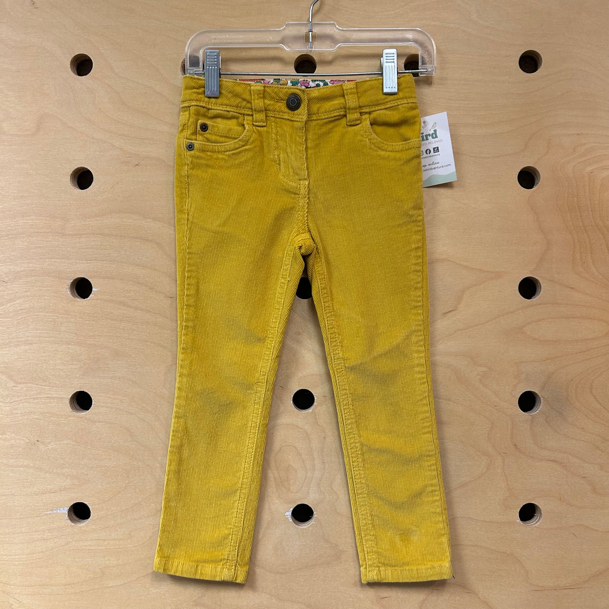 Yellow Cord Skinny Pants