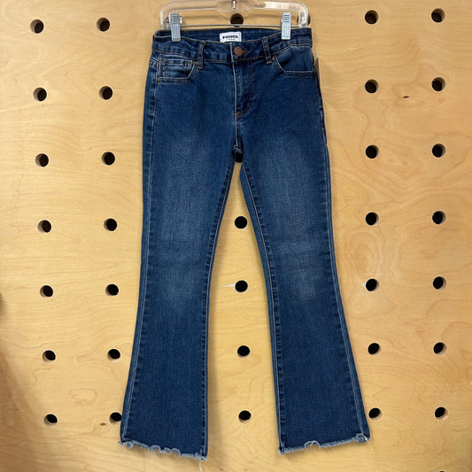 Raw Hem Low Rise Flare Denim