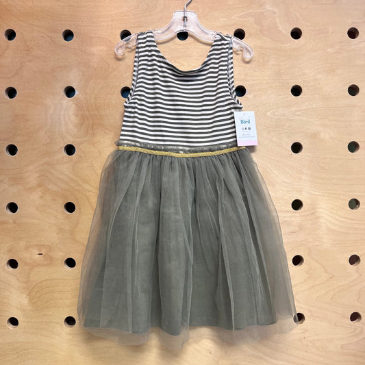 Green Striped Tulle Dress