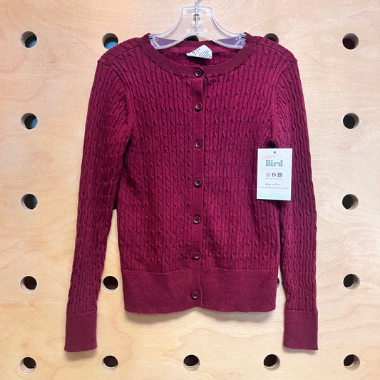 Maroon Organic Knit Cardigan