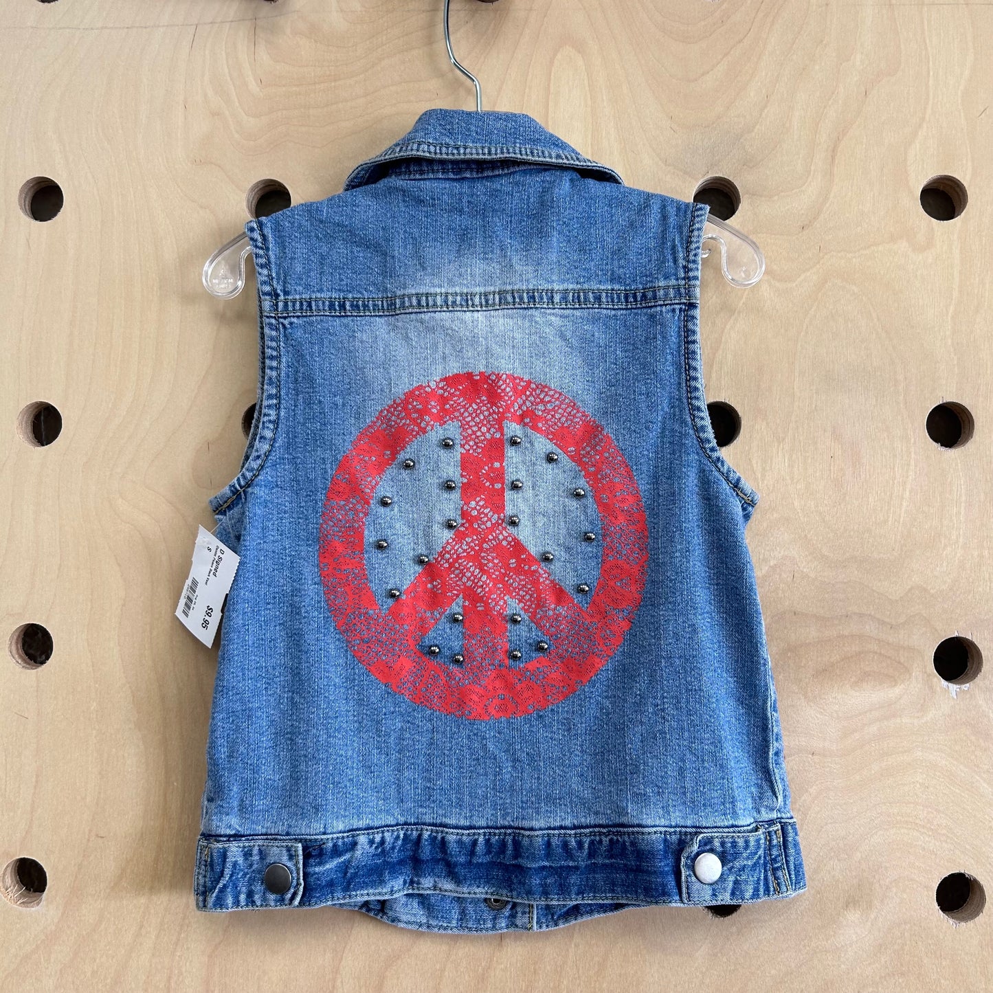 Denim Peace Back Vest