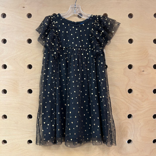 Black/Gold Hearts Tulle Dress