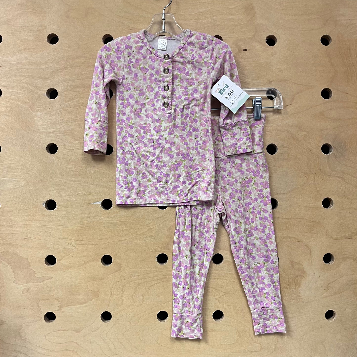 Pink Floral Henley Pajamas