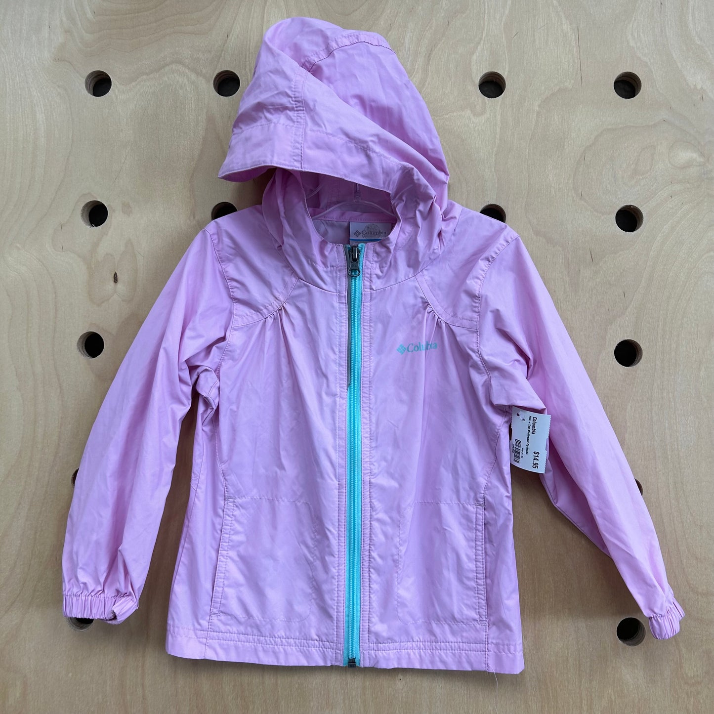 Pink + Teal Windbreaker Zip Hoodie