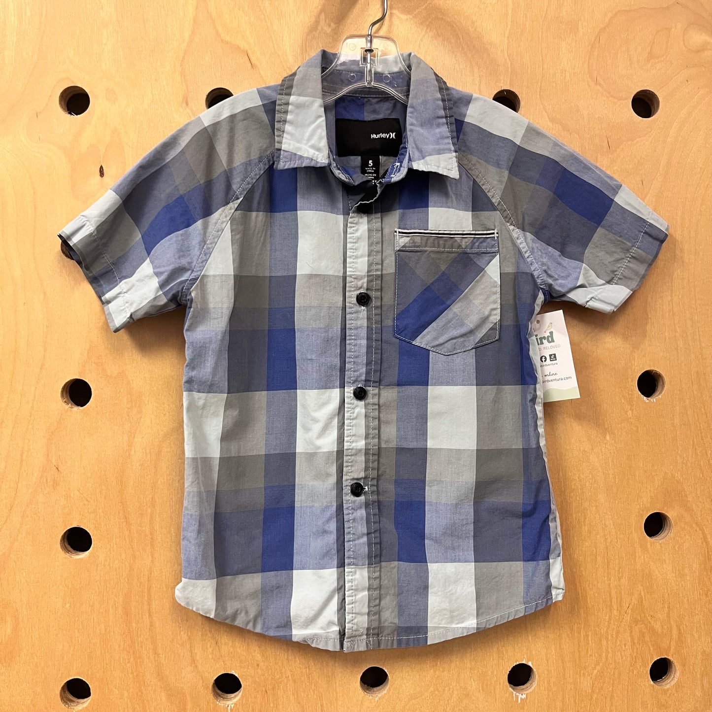 Blue/Grey Plaid Button Up