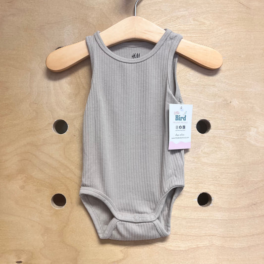 Organic Tan Ribbed Bodysuit