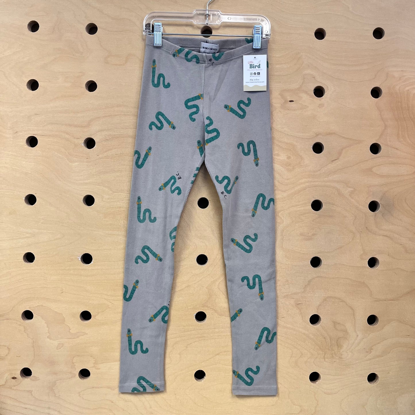 Grey Ribbed Worms Leggings