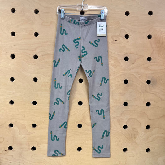 Grey Ribbed Worms Leggings