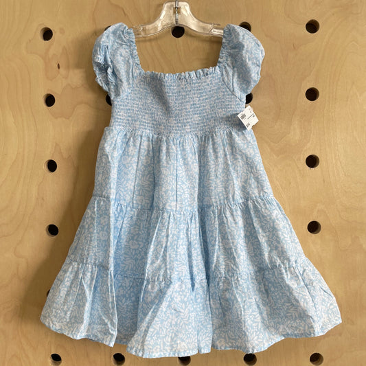 Blue Floral Smocked Dress