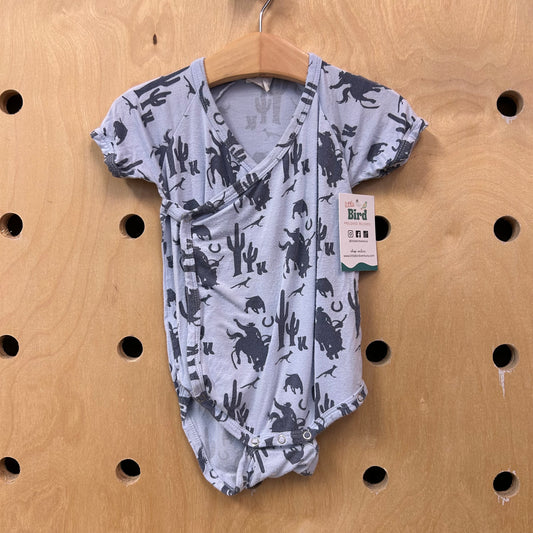 Blue Western Bamboo Bodysuit
