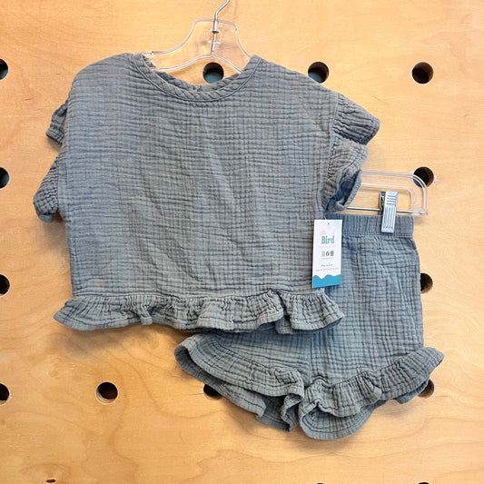 Teal Gauze Cotton Outfit