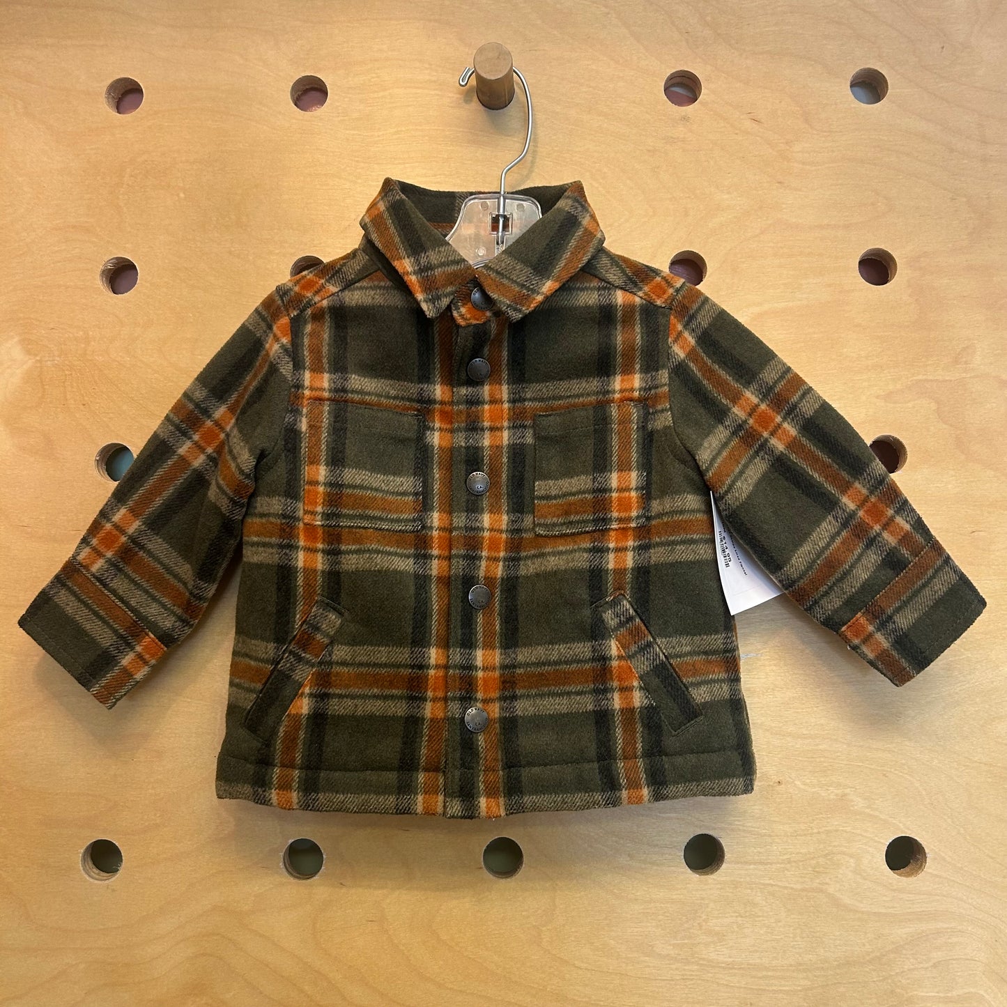 Green/Orange Sherpa Lined Flannel