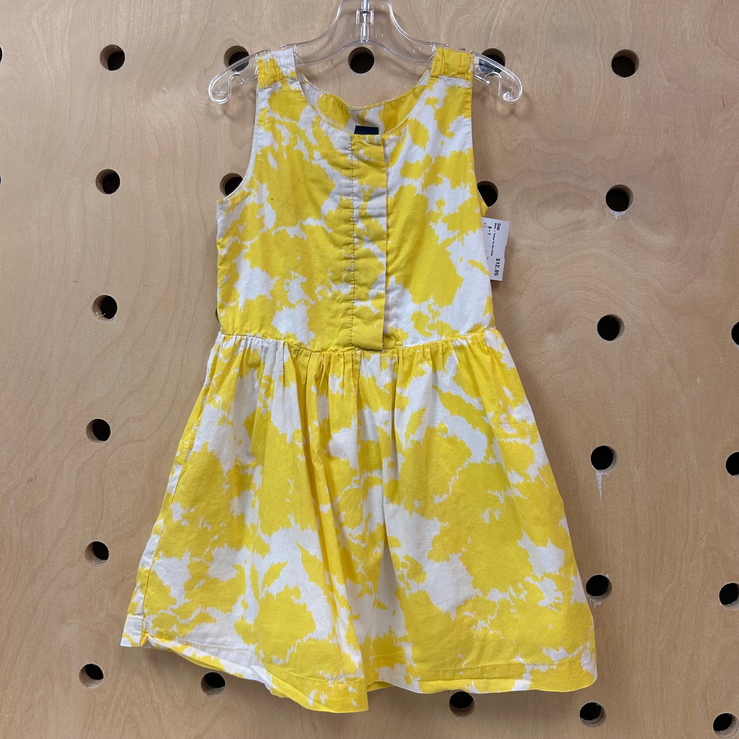 White + Yellow Tie Dye Dress