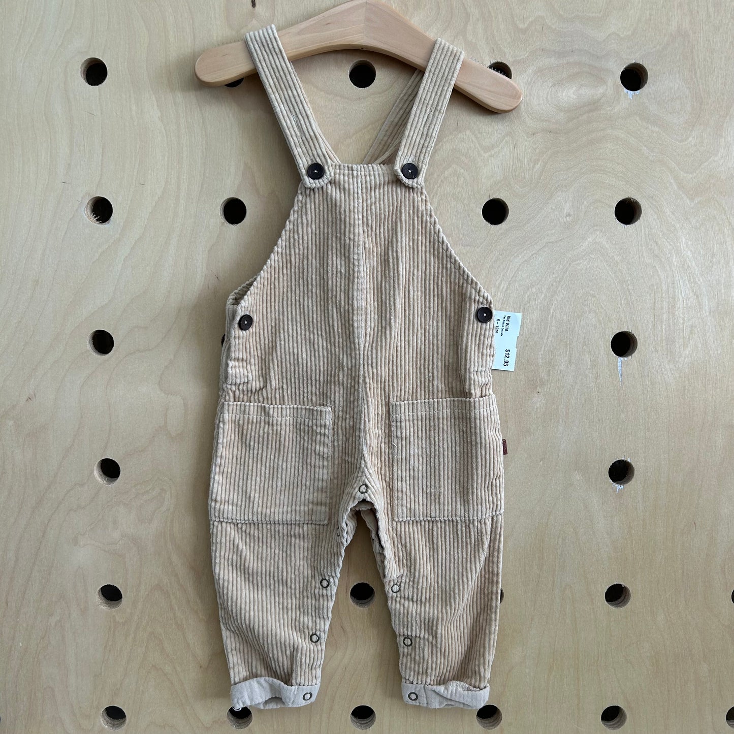 Tan Ribbed Overalls