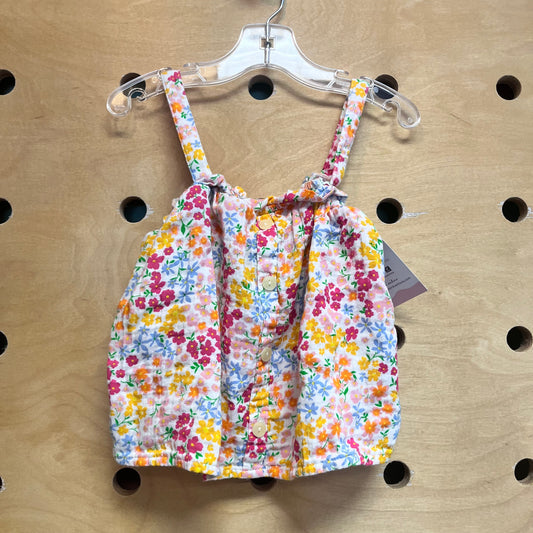 Pink/Orange Floral Gauze Tank