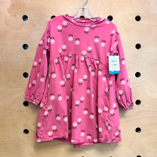 Pink LS Flower Dress