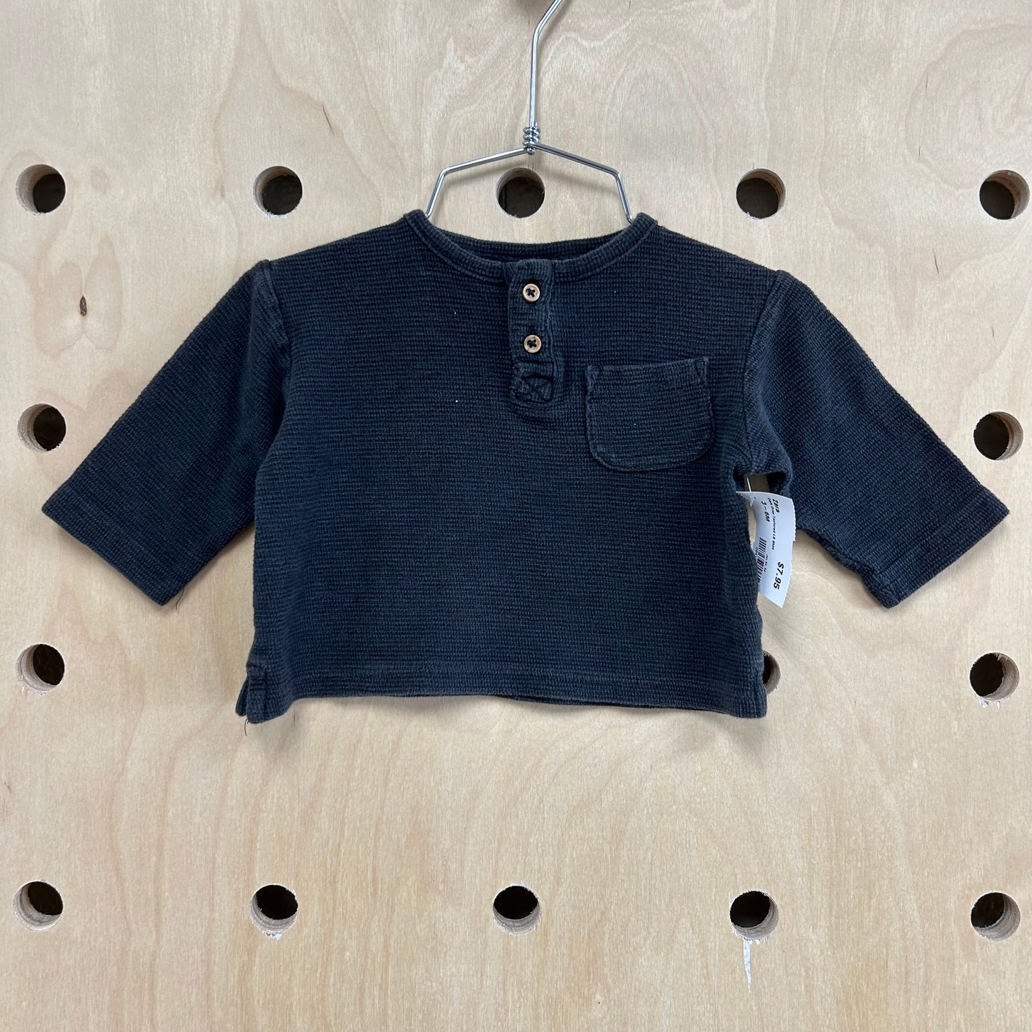 Dark Grey Textured LS Shirt