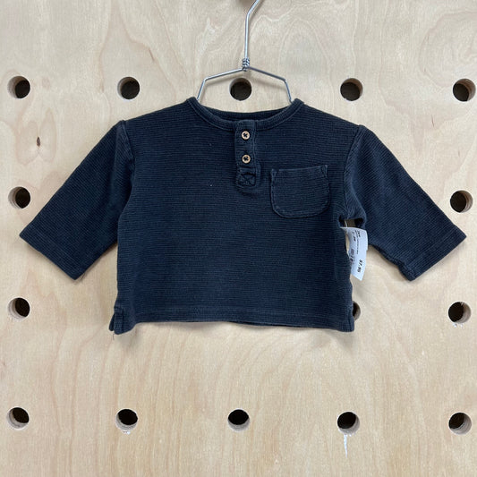 Dark Grey Textured LS Shirt