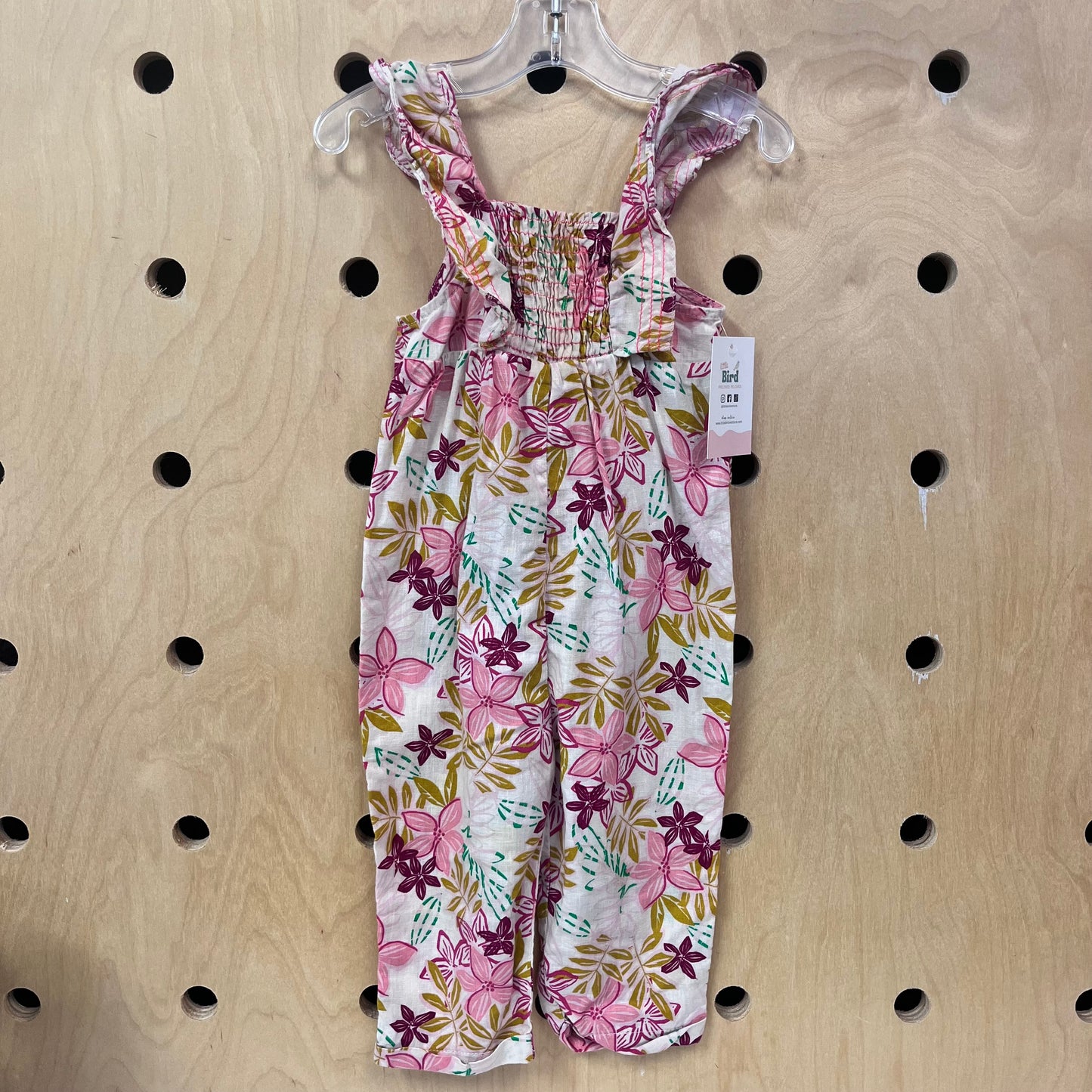 Beige Plumeria Romper