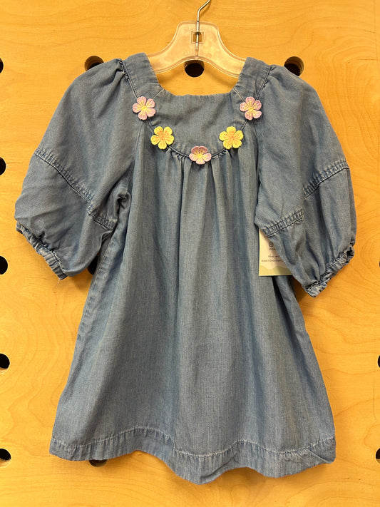 Chambray Floral Patches Dress