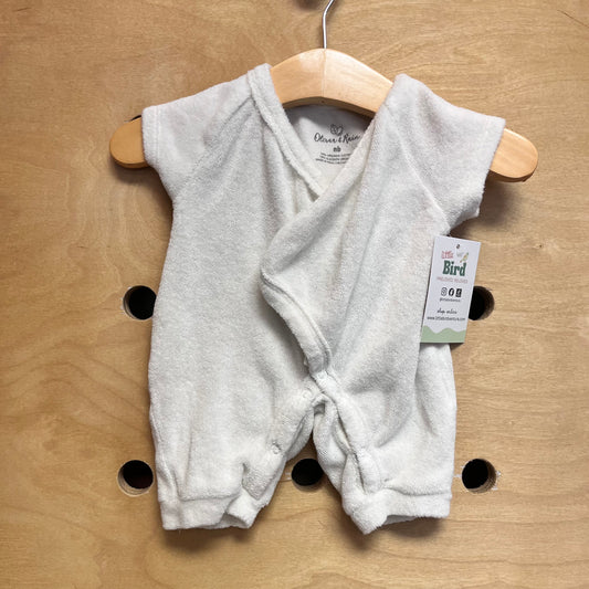 Organic White Terry Romper
