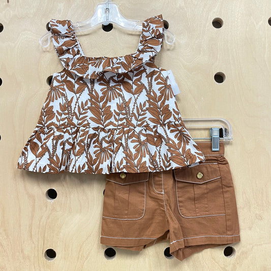 Brown Leaf Tank & Shorts