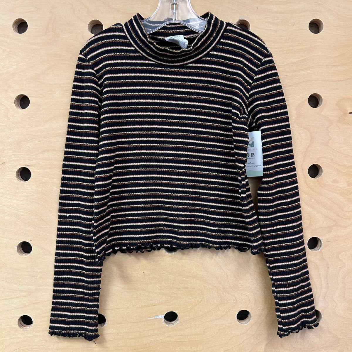 Black & Tan Ribbed Top