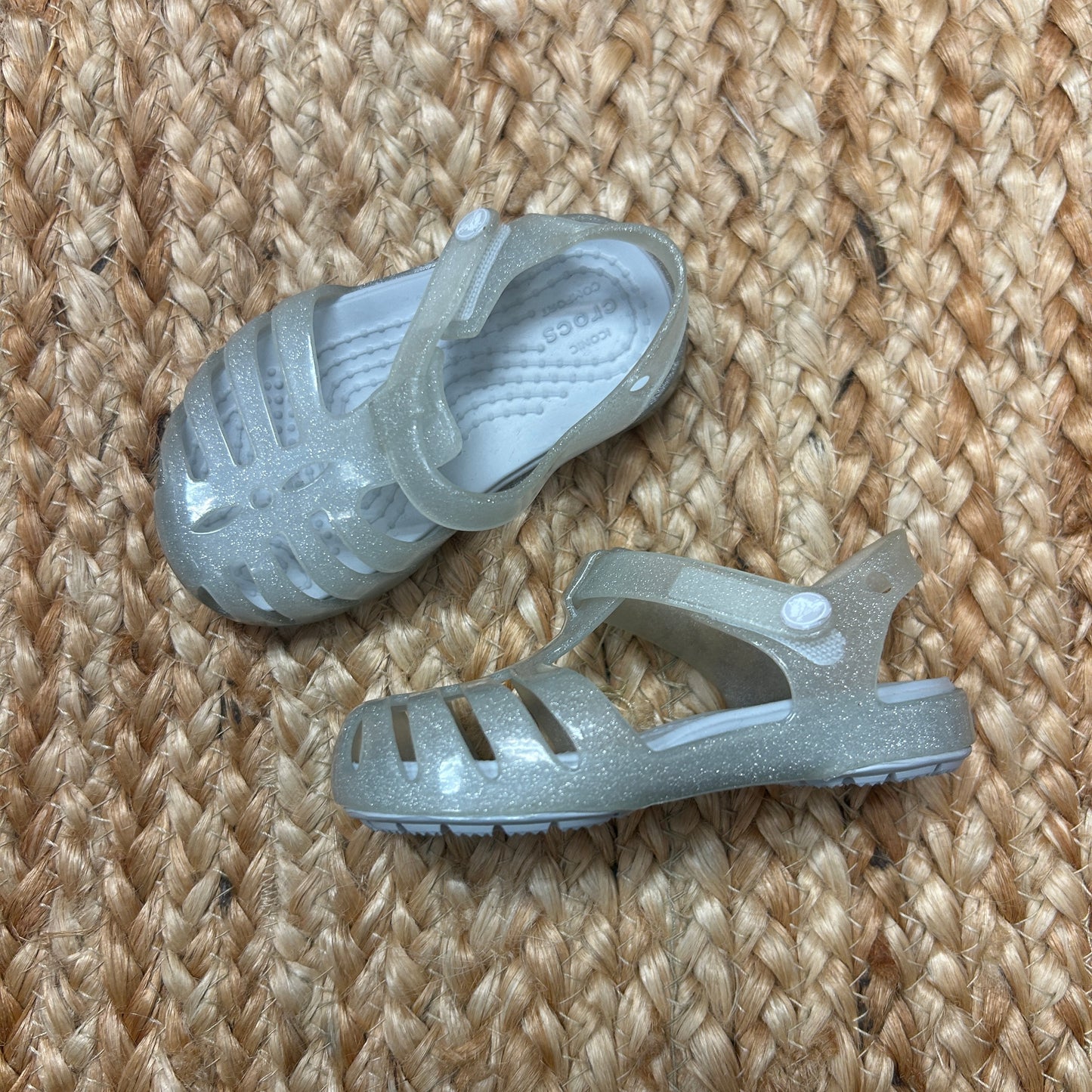 Silver Glitter Jelly Sandals