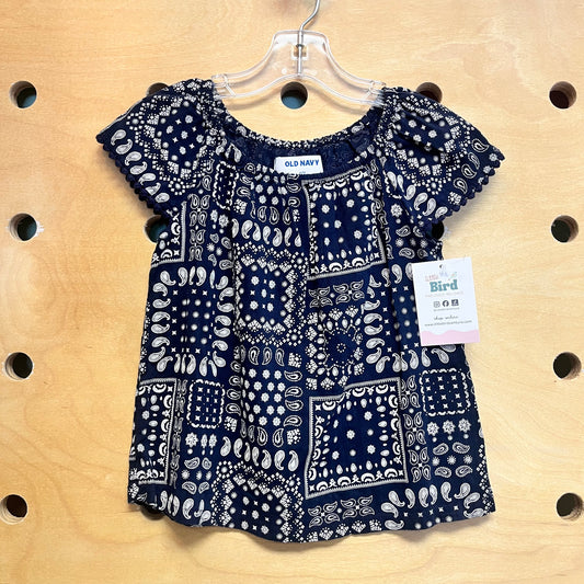 Blue Bandana Print Top