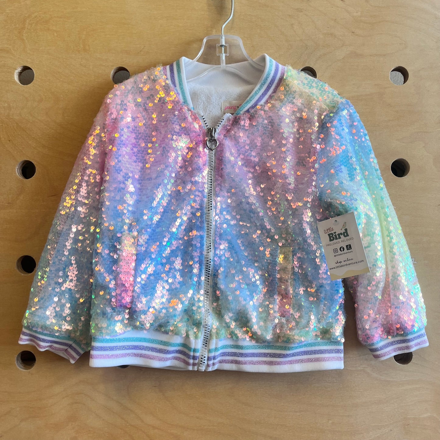 Rainbow Sequined Zip Jacket