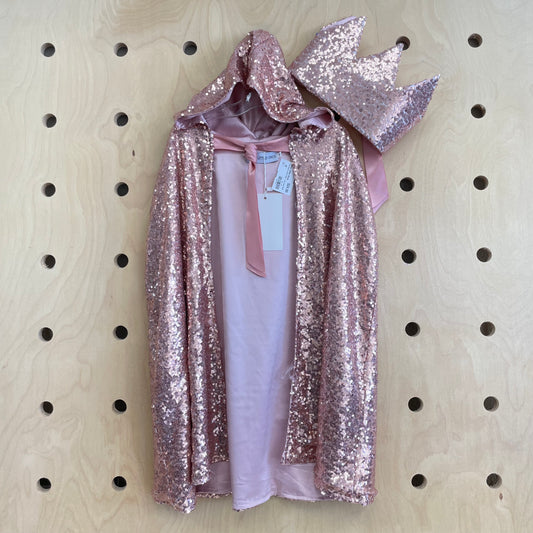 Pink Sequin Hooded Cape + Soft Crown NEW!