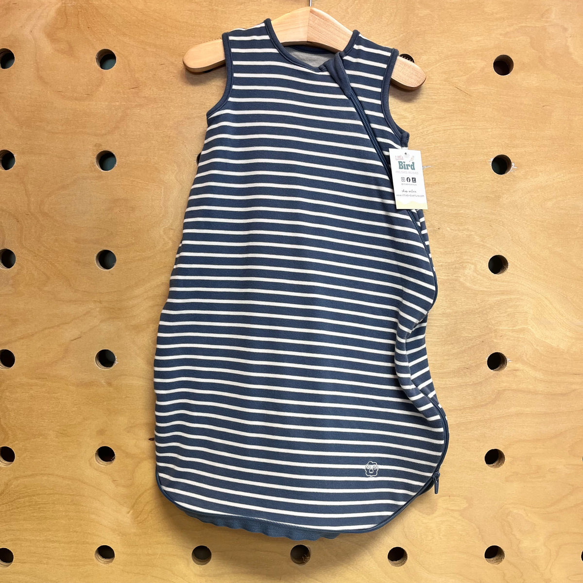 Blue/White Striped Merino Wool Sleep Blanket