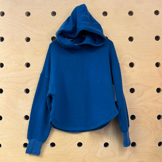 Blue Hooded Athletic Pullover