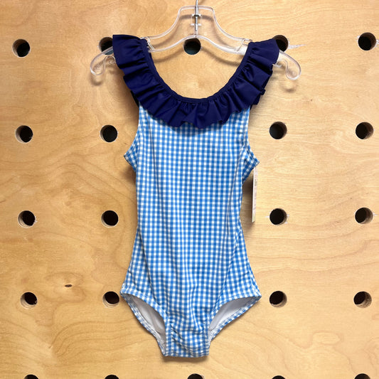 Blue/White Plaid Swimsuit