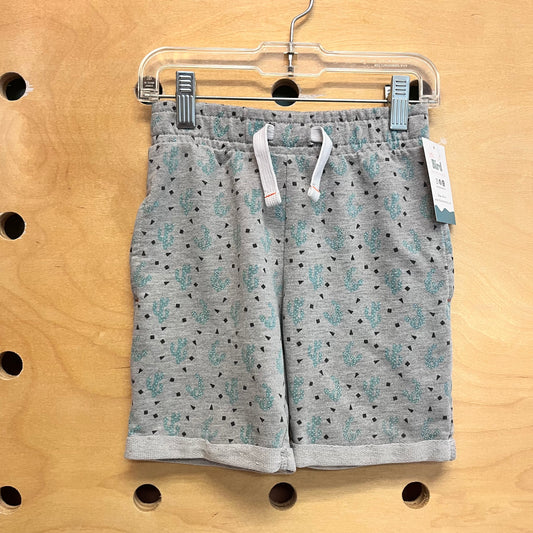 Grey Drawstring Cactus Shorts