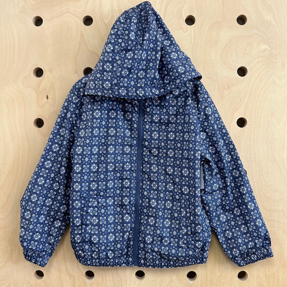 Blue Floral Zip Hoodie