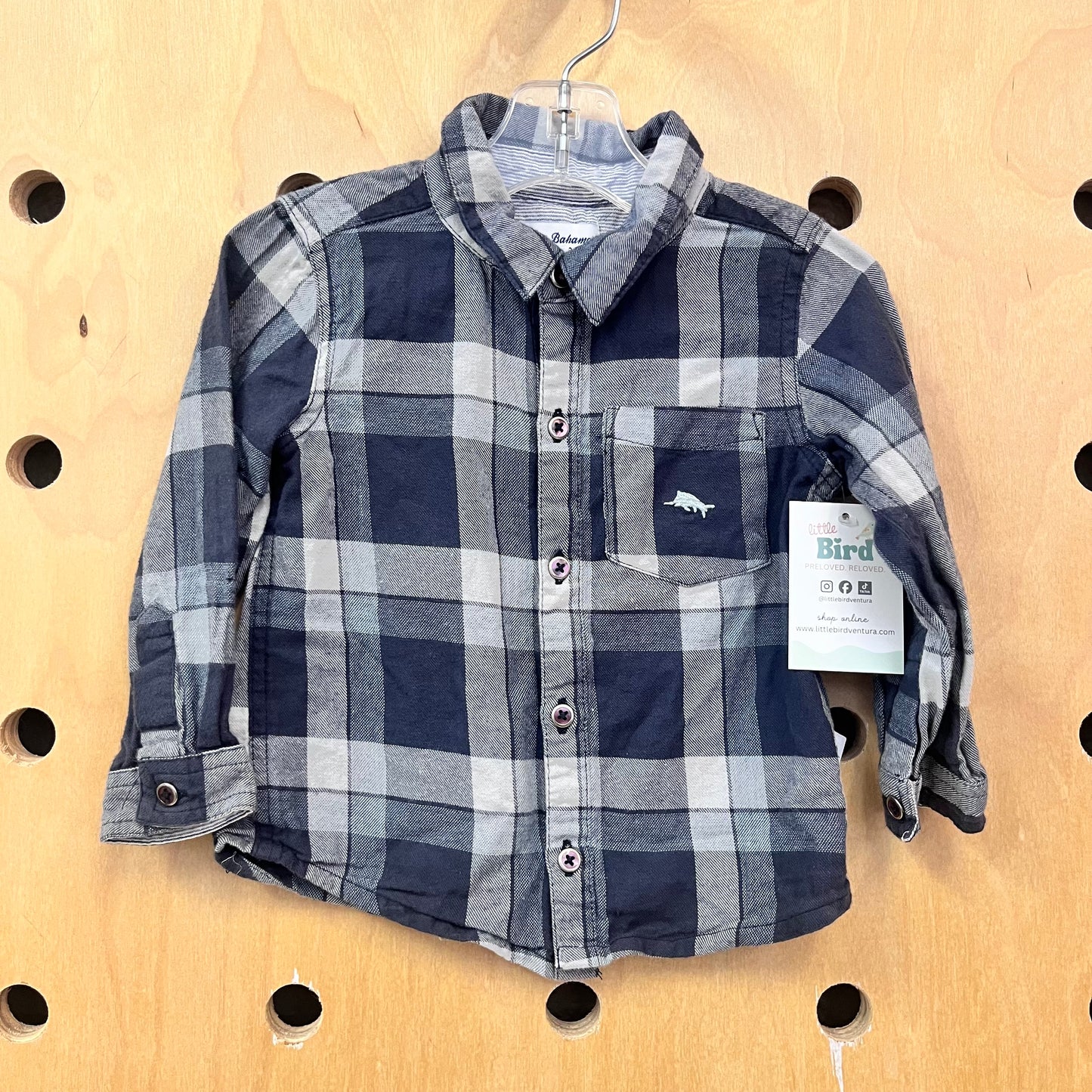 Grey Plaid Snap Flannel