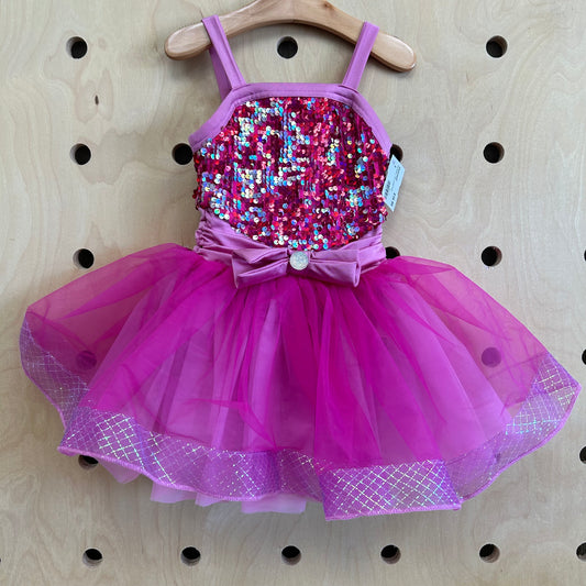 Pink Sequin+Tulle Leotard Dress