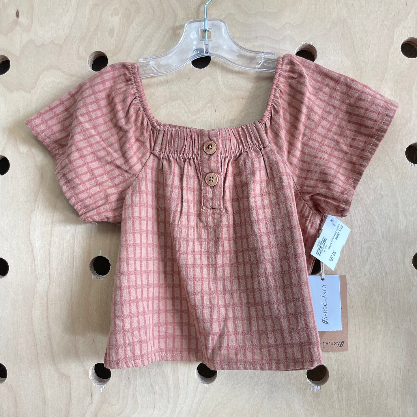 Terracotta Striped Button Top NEW!