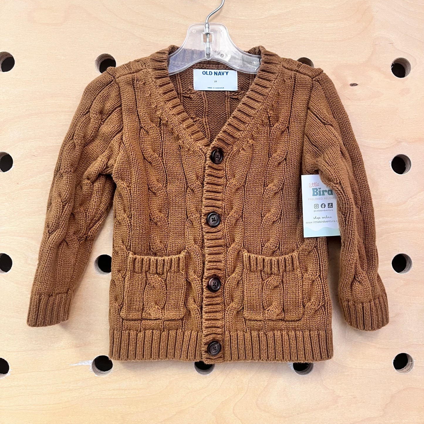 Brown Cableknit Cardigan