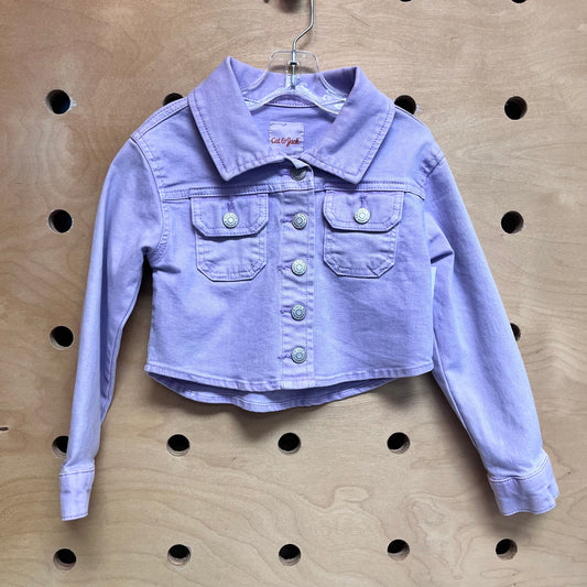 Lavender Crop Snap Jacket
